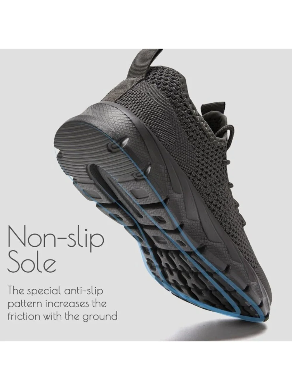 Men's Grey Running Shoes Fashion Sneakers Tennis Walking Casual Athletic Shoes